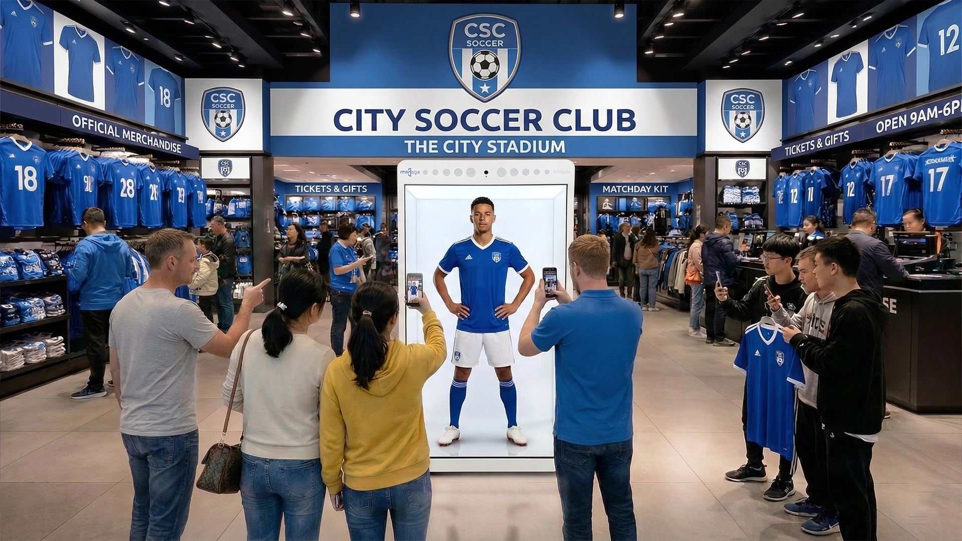Miirage holographic advertising display used for a premium retail media campaign